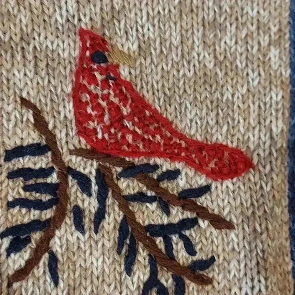 Nutcracker Vintage Embroidered Patchwork Button Front Sweater - Picture 6 of 11